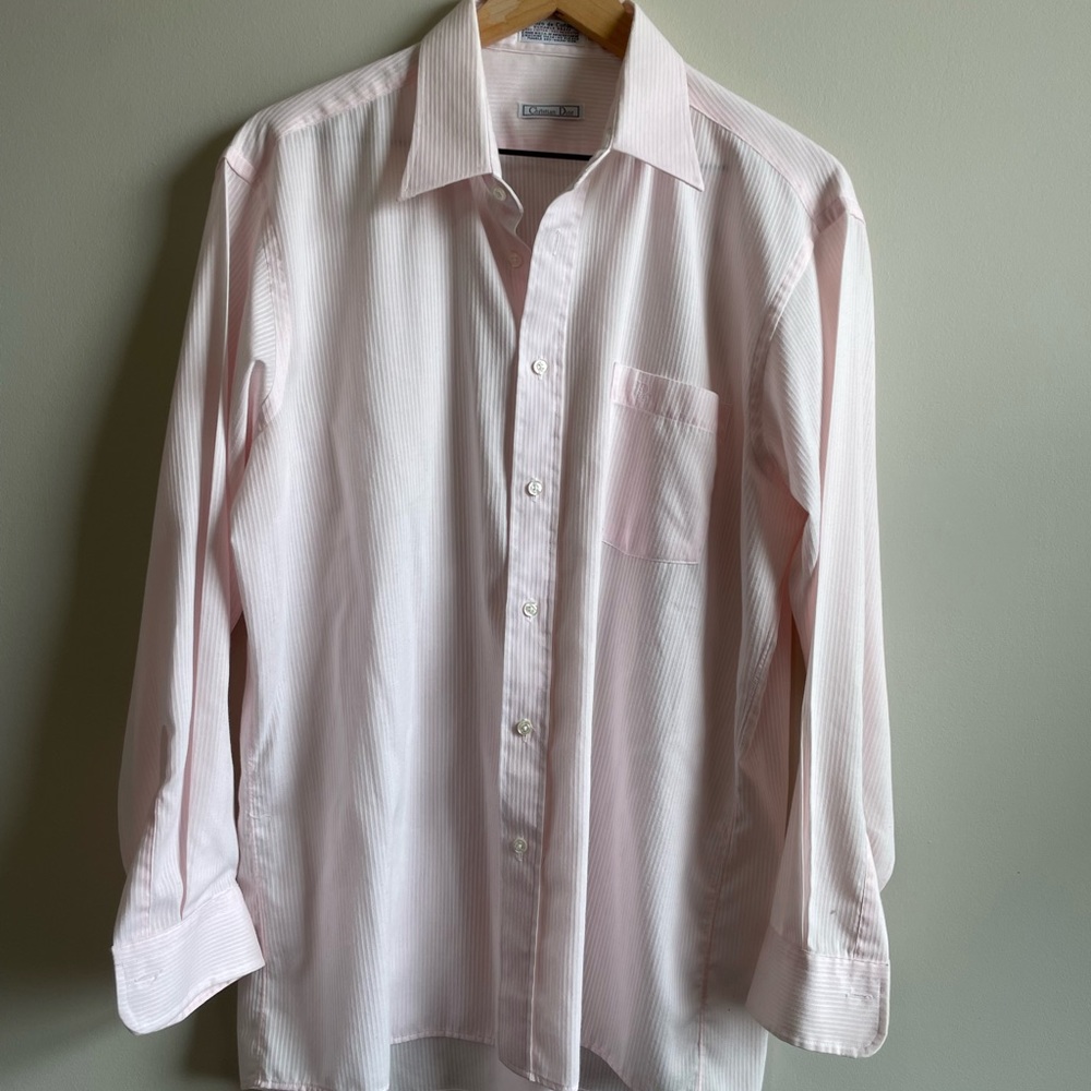 Vintage Christian Dior buttton up shirt pink l